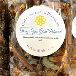 Orange You Glad Herbal Potpourri, Cinnamon/Marigold/Rose of Sharon Pods/Basil All-Natural Home Fragrance, Herbal Fragrance, Herbal Home