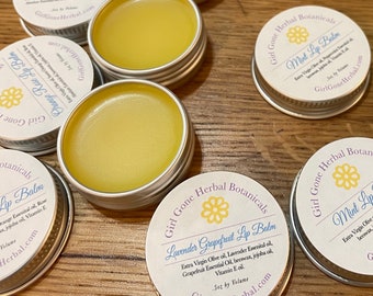 Beeswax Lip Balm 1/2oz Tin, Handmade All Natural Lip Balm, Lip Salve, Stocking Stuffer, Lip Pot