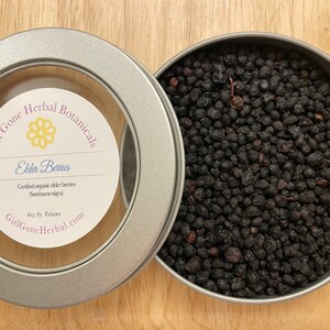 Elderberry Herbal Tea, Elderberry Infusion, Elderberry Decoction, Organic Elderberry Loose Tea Tin Gift