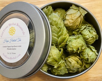 Hopfen Kräutertee, Bio-Hopfenkraut, Hopfenaufguss, Hopfenabsud, Lose Teedose, DIY Bier, Humulus lupulus, getrocknete Kräuter, Küchenkräuter