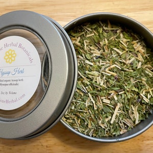 True Hyssop Herb, Organic Hyssop Tea, Hyssop Officianalis, Hyssop Infusion, Herbal Tea Tin, Gourmet Tea