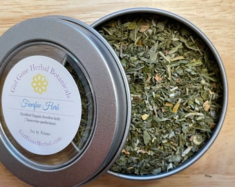Feverfew Herbal Tea, Feverfew Infusion, Looseleaf Tea Tin, Gourmet Organic Tea