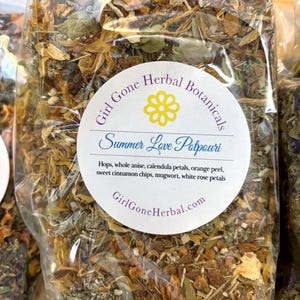 Summer Loving Herbal Potpourri, Cinnamon/Hops/Mugwort/Orange/Rose/Anise/Calendula All-Natural Home Fragrance, Herbal Fragrance, Herbal Home