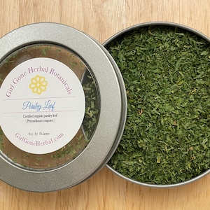 Parsley Herbal Tea, Parsley Infusion, Parsley Decoction, Looseleaf Tea, Gourmet Tea Tin