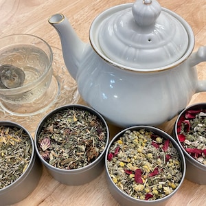 Organic Herbal Tea Tins, Handmade Loose Herbal Tea, Caffeine Free Tea, Herbal Infusions, Herbal Tisanes, Tea Samples, Girl Gone Herbal Tea