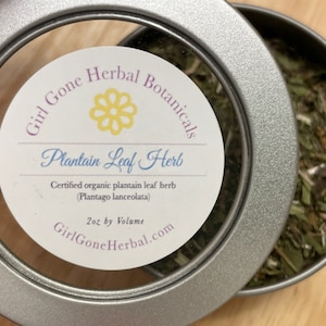 Plantain Herbal Tea, Plantain Infusion, Plantain Decoction, Dried Plantain, Organic Plantain Looseleaf Tea, Tea Tin Gift
