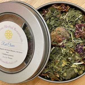 Red Clover Herbal Tea, Trifolium pratense, Red Clover Infusion, Loose Leaf Tea Tin, Gourmet Organic Tea