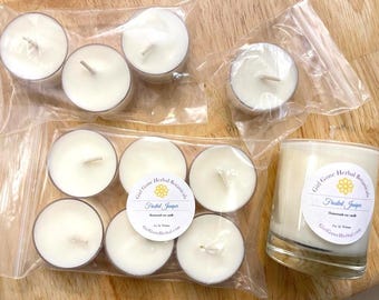 Scented Soy Candle Tealights and Glass Votive Cups, Refill Candles, 100% All Natural Soy Candle, Hand Poured, Candle Gift, Housewarming Gift