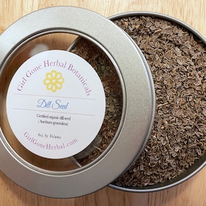 Dill Seed Herbal Tea, Dill Seed Infusion, Loose leaf Tea Tin, Gourmet Organic Tea