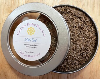 Dill Seed Herbal Tea, Dill Seed Infusion, Loose leaf Tea Tin, Gourmet Organic Tea