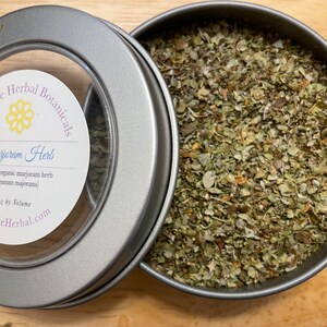 Marjoram Herbal Tea, Marjoram Infusion, Looseleaf Tea Tin, Gourmet Organic Tea