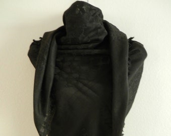 Black Shemagh Head Arab Scarf Army 100% Cotton Wrap Face Cover Tactical