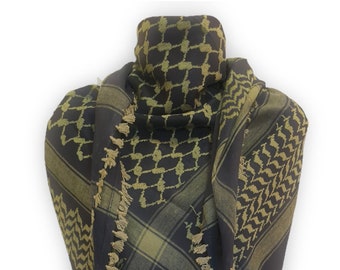 Black Olive Green Shemagh Head Arab Scarf Army Wrap Face Cover Tactical