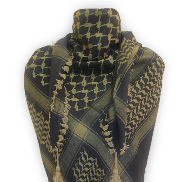 Black Olive Green Shemagh Head Arab Scarf Army Wrap Face Cover Tactical