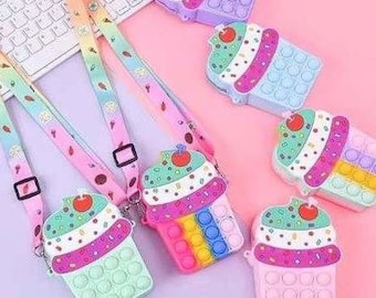 Little Wallet Shoulder Tote Bag Bubbles Purse Gift Bubble Pop Fidget Toy Crossbody Coin