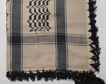 Olive Green Shemagh Head Scarf Neck Wrap Arab Tactical Wear 100% Cotton Face Cover