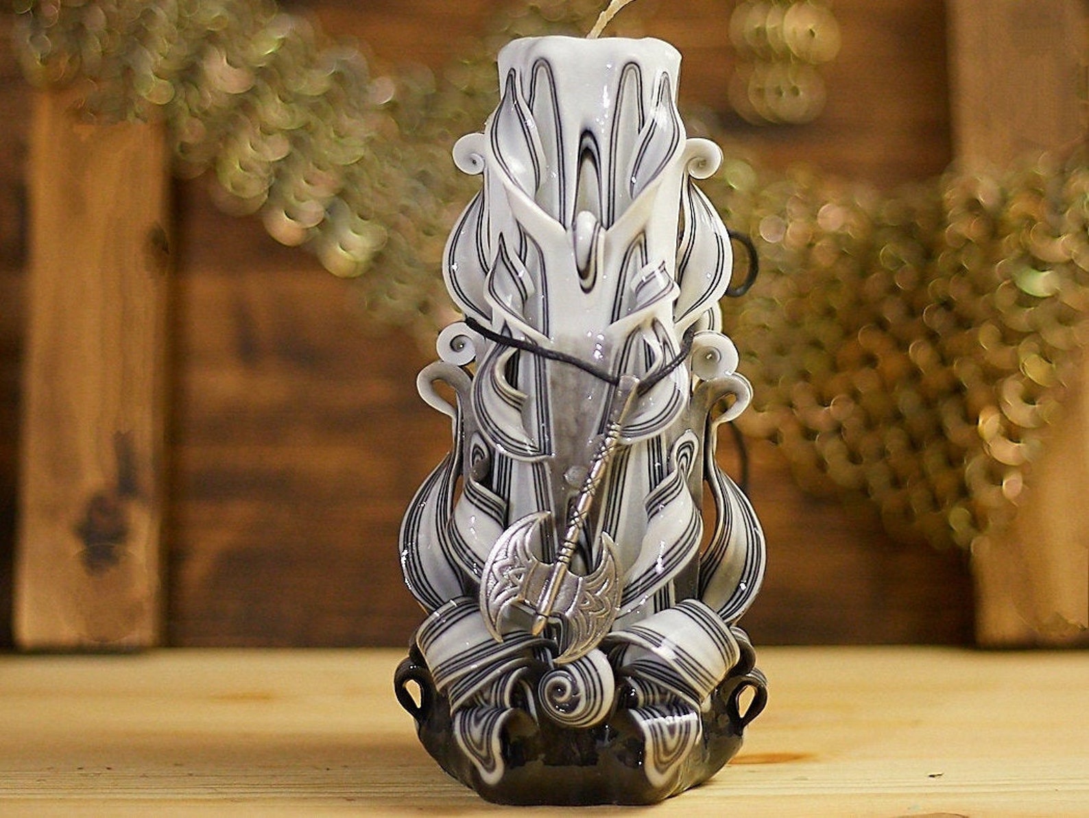 Ritual candle Pagan gift Slavic gods with Perun Axe Etsy