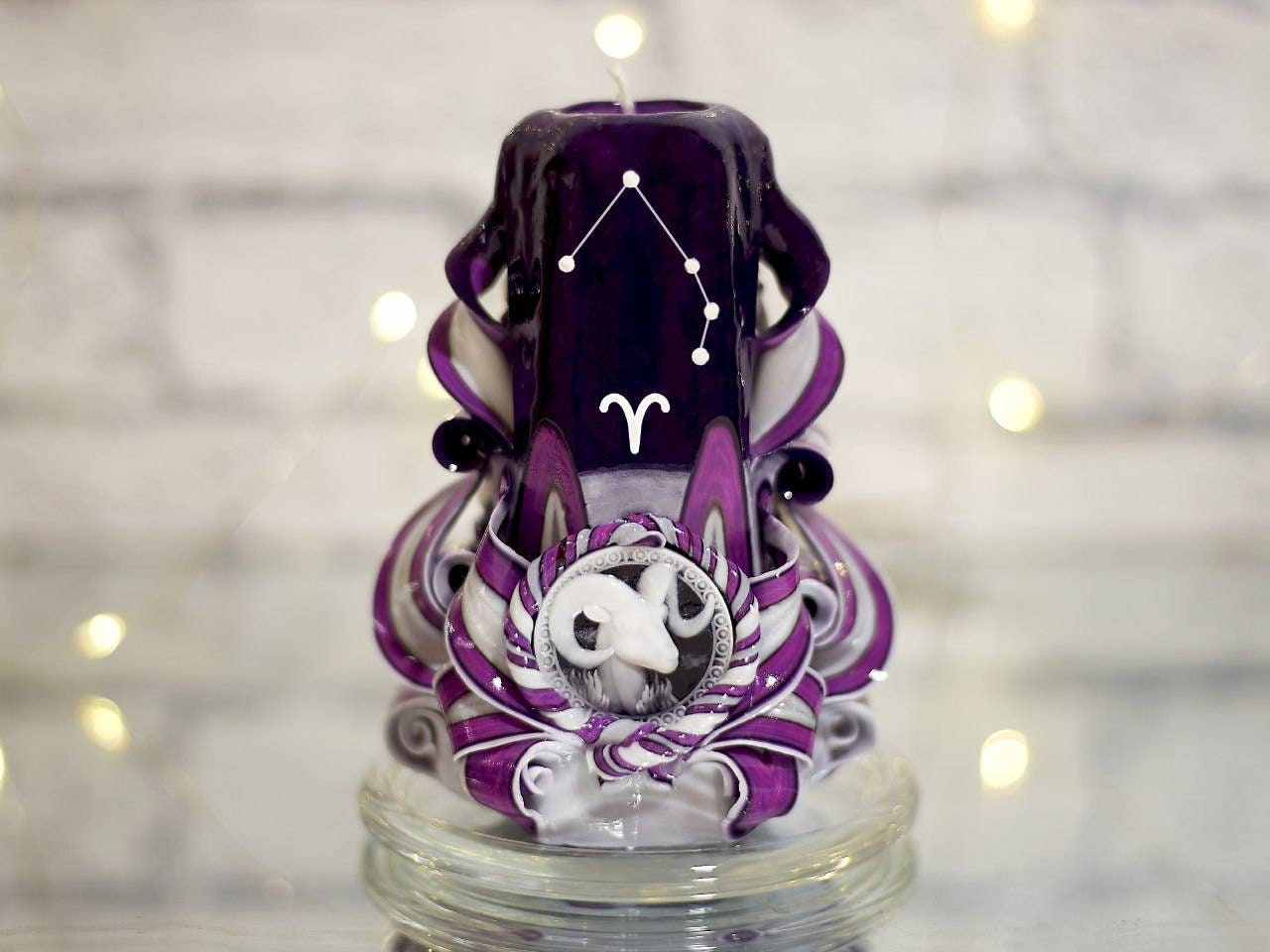 Aries Zodiac Candle Aries Neon Constellation Star Astrology Etsy