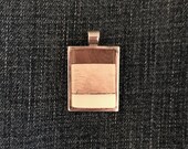 Vintage sterling silver inlaid wood pendant 1970s