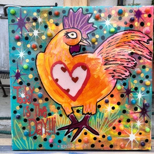 Chicken back scratching painting