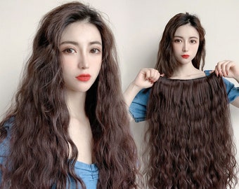 brown Long Wavy Hair Extension 1 Piece Curly Wig - Etsy Australia brown Long Wavy Hair Extension 1 Piece Curly Wig - Etsy Australia