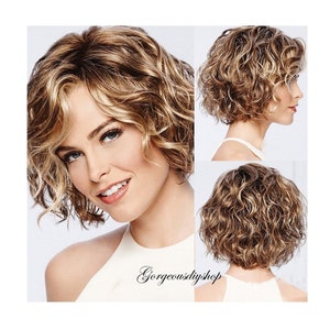 Curly Bob Wig Etsy