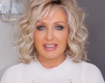 Short curly blonde wigs for sale Clearance