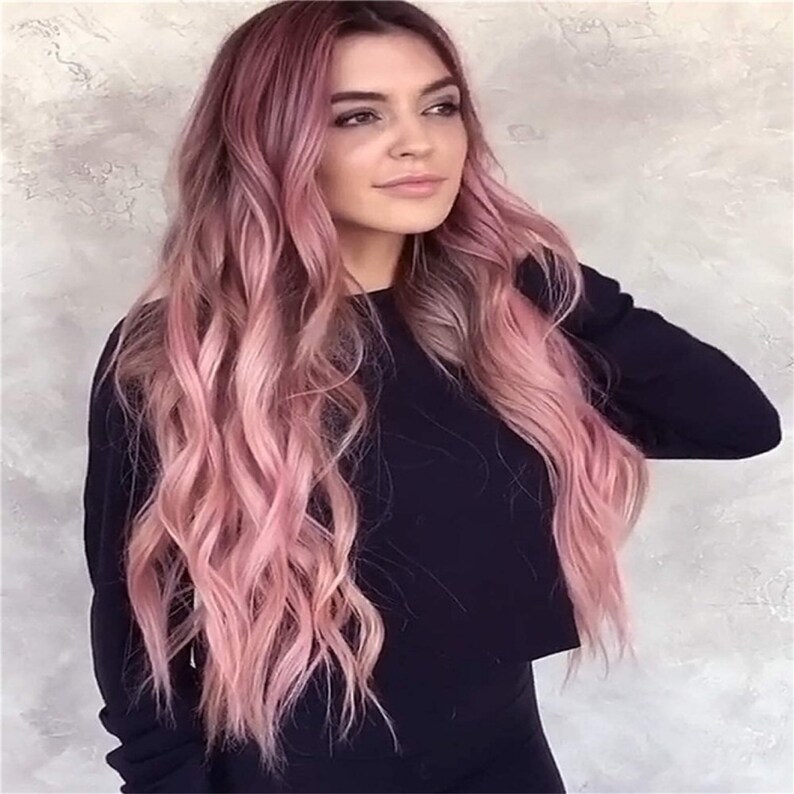 26'' Purple Gradient Ombre Long Curly Big Wave Wig Etsy