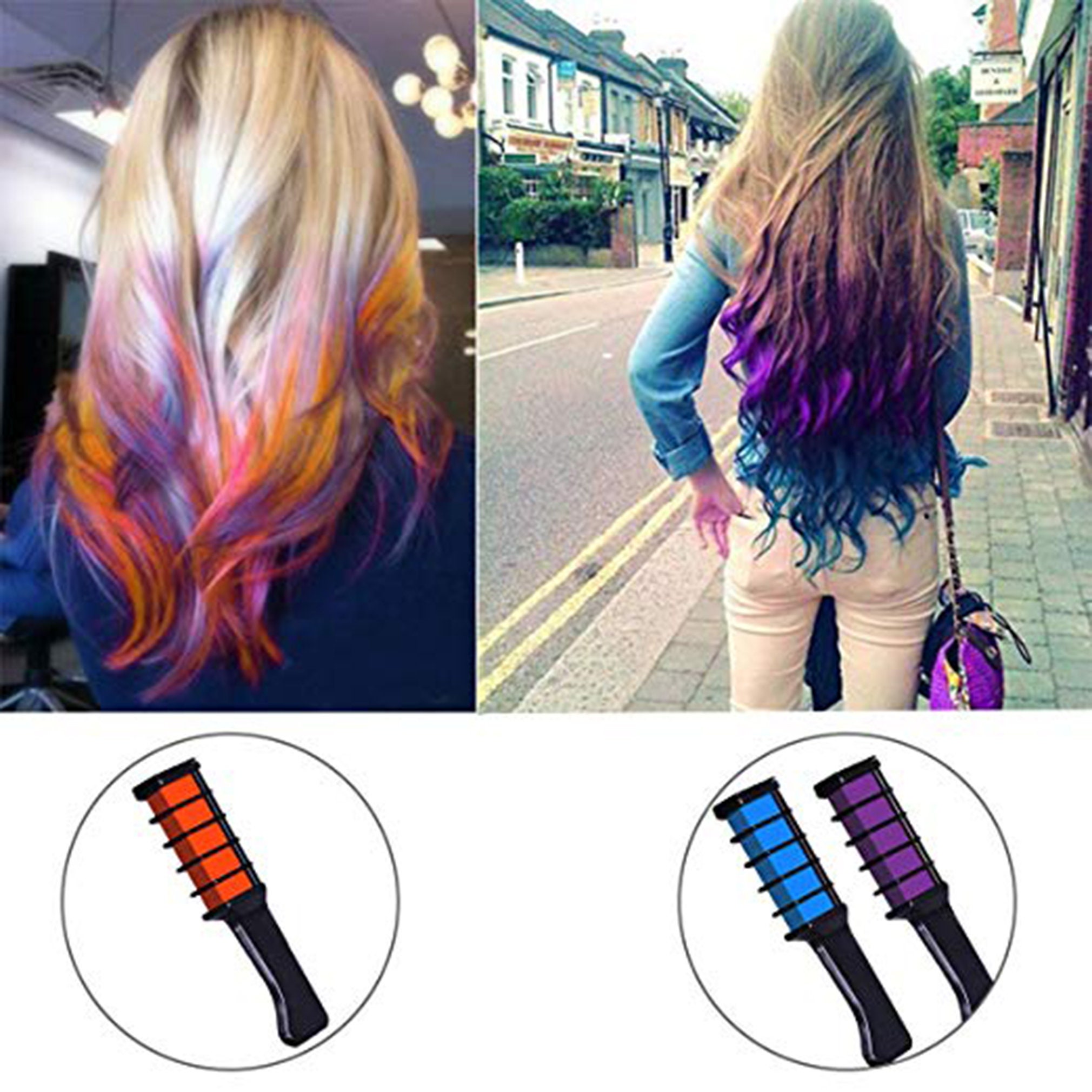 New Hair Chalk Comb Temporary Bright Hair Color Dye for Girls Etsy