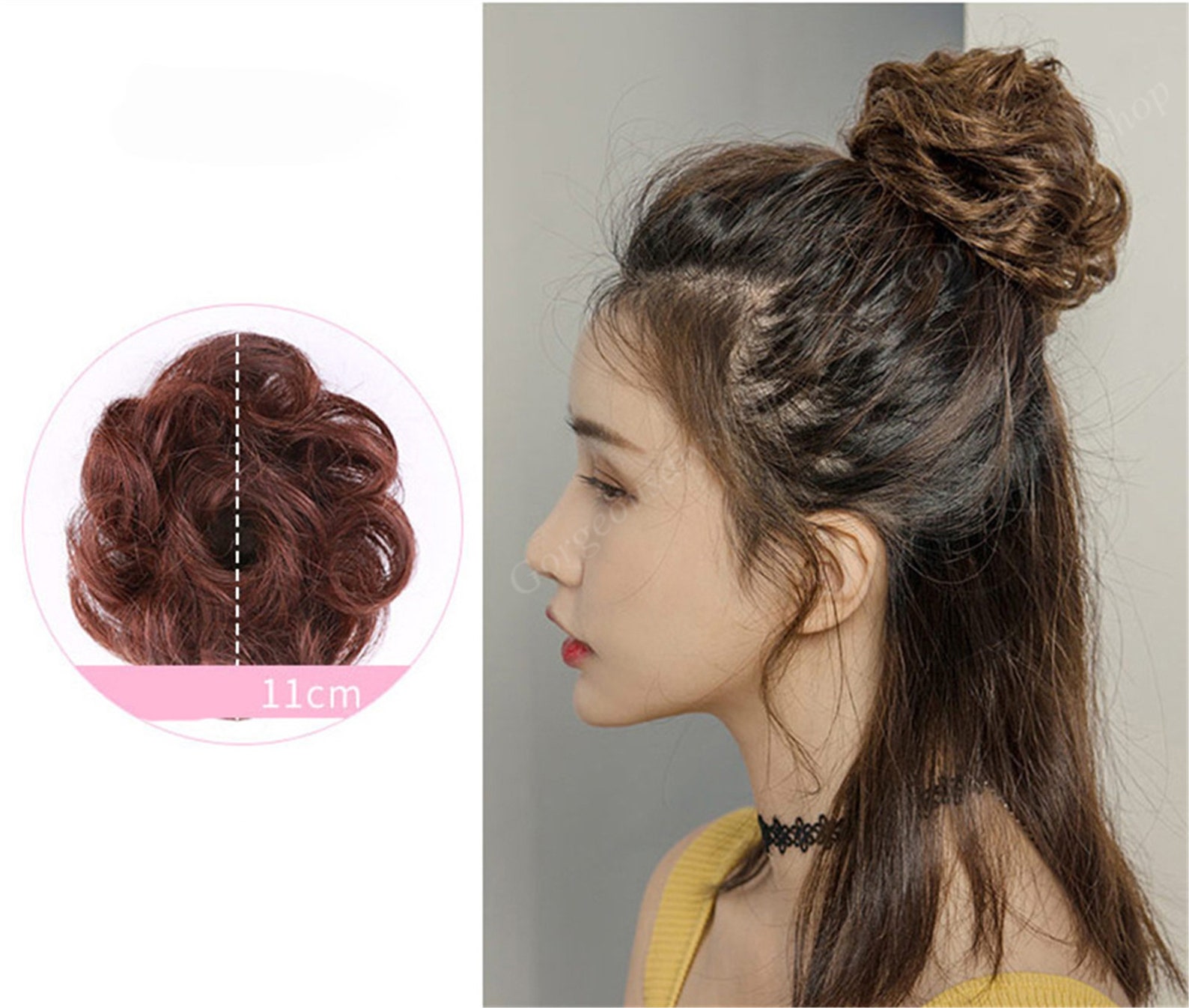 Real Human Hair Messy Bun Scrunchie Ponytail ExtensionCurly Etsy