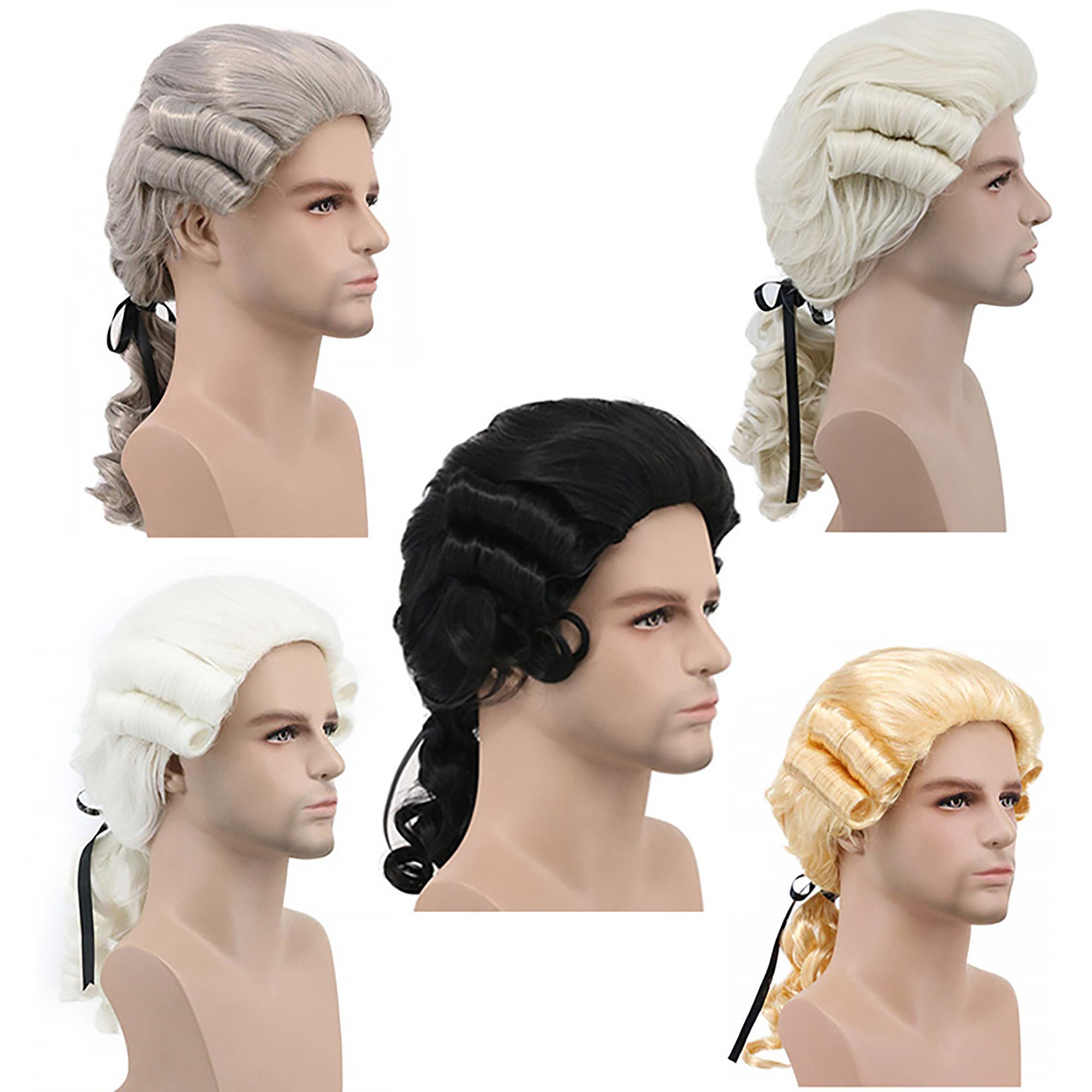 Colonial Male Wig Male Baroque Cosplay Halloween Masquerade Etsy
