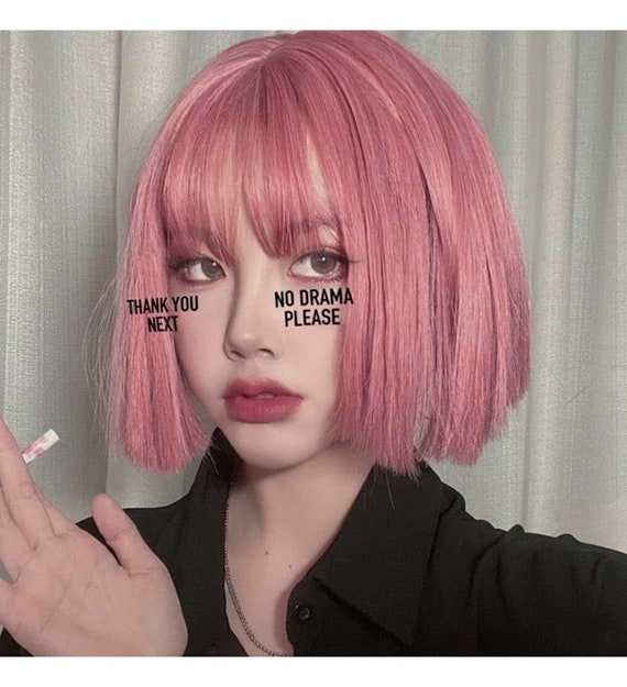 11 Inch Pink Short Straight Hair Wig And Bangs Lolita Wig Etsy 11 Inch Pink Short Straight Hair Wig And Bangs Lolita Wig Etsy