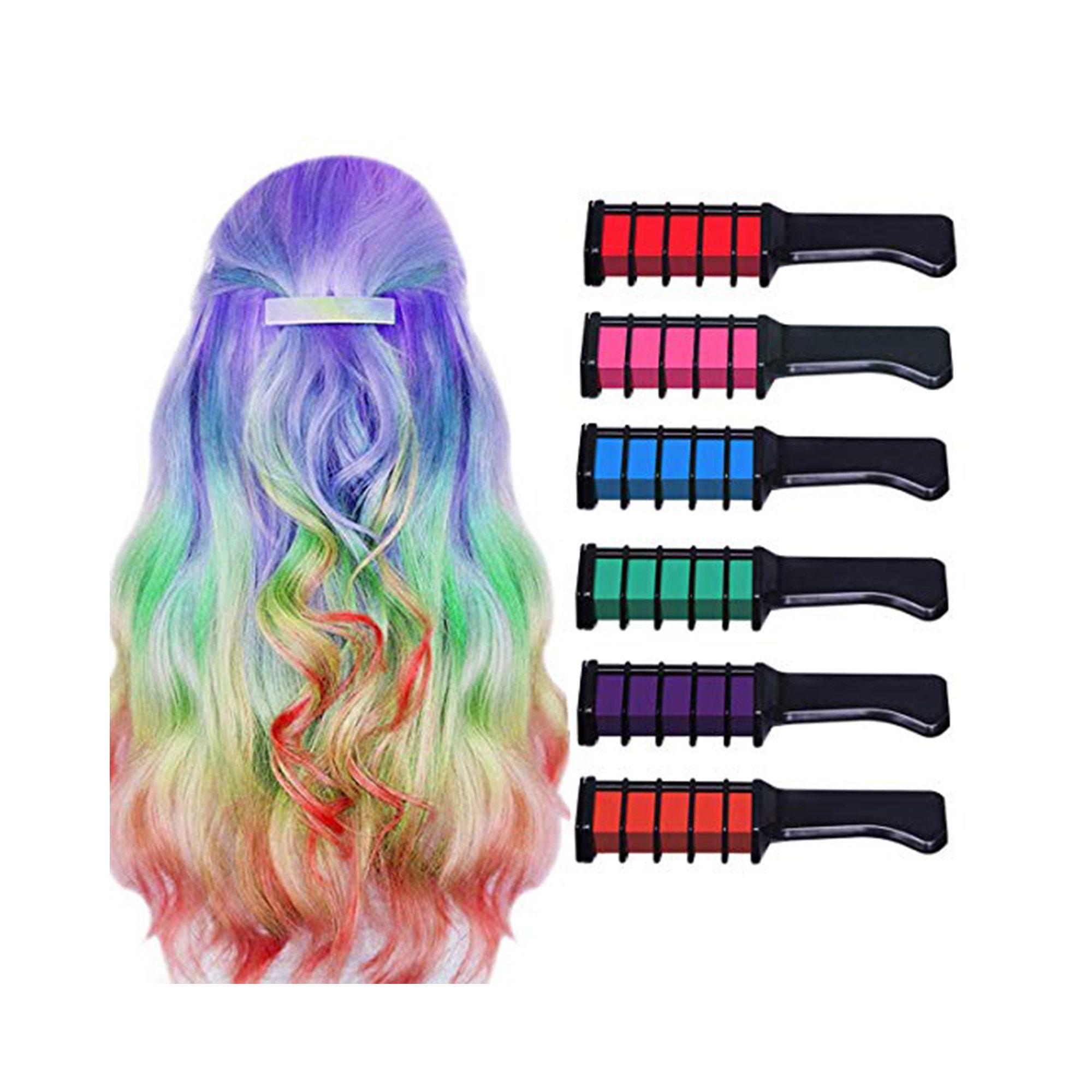 New Hair Chalk Comb Temporary Bright Hair Color Dye for Girls Etsy