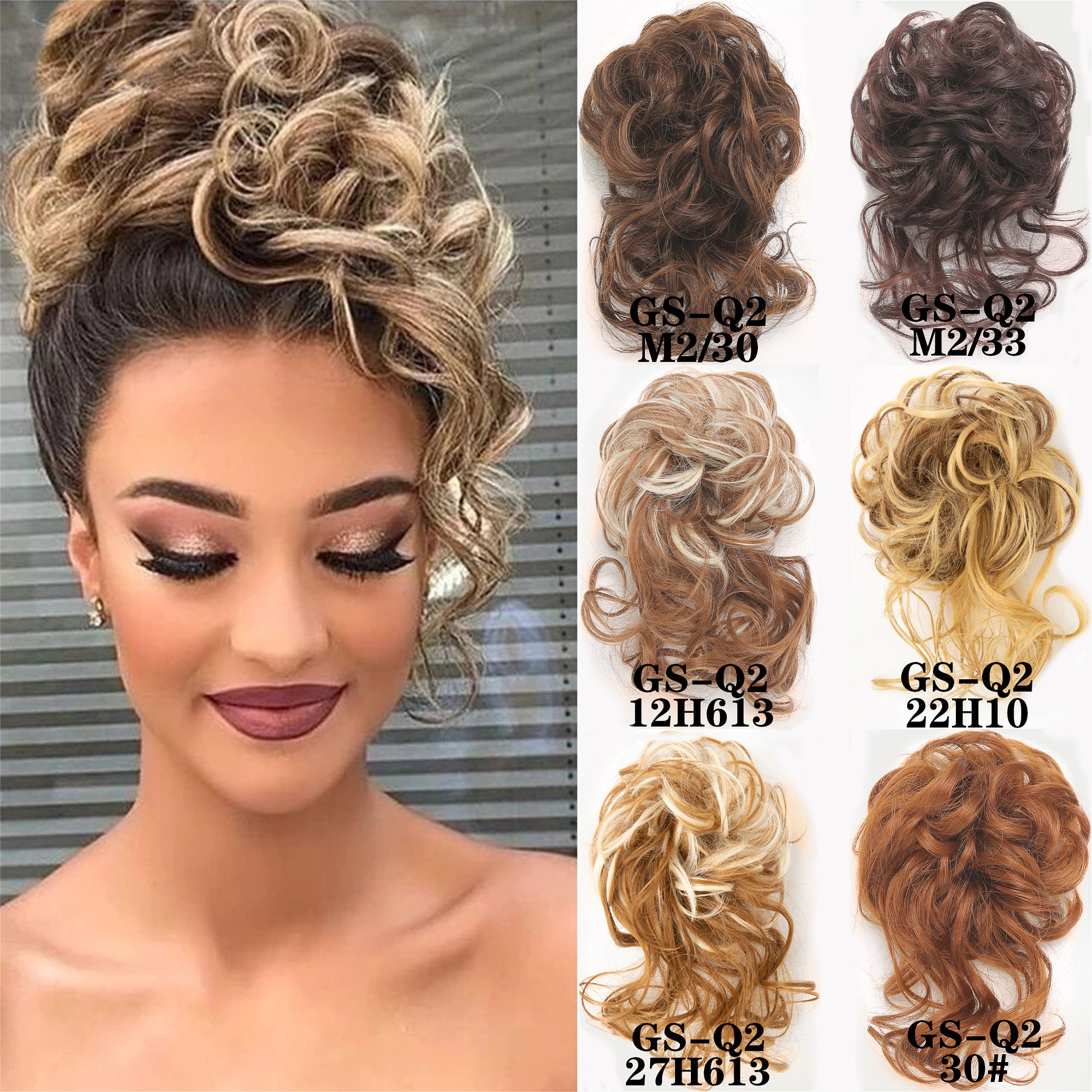 BORUIB Fake Hair Bun Trendy Stylish Retro Mulher Extensão De Cabelo  Sintética Resistente Ao Calor Fibra Natural Liso Noiva