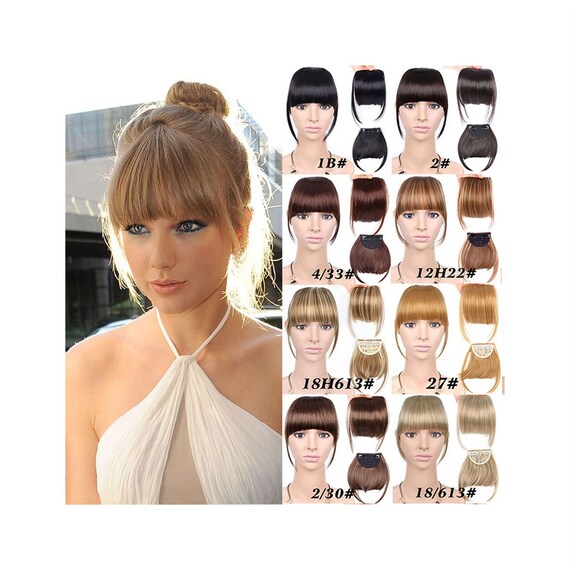 20 Color Hair Extension With Bangs extension Clip on Fringe Bangs