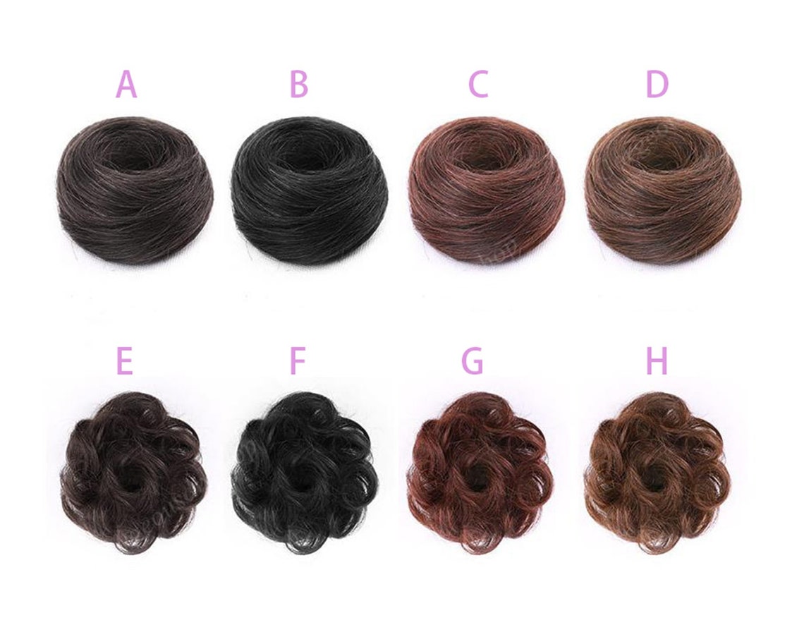 Real Human Hair Messy Bun Scrunchie Ponytail ExtensionCurly Etsy