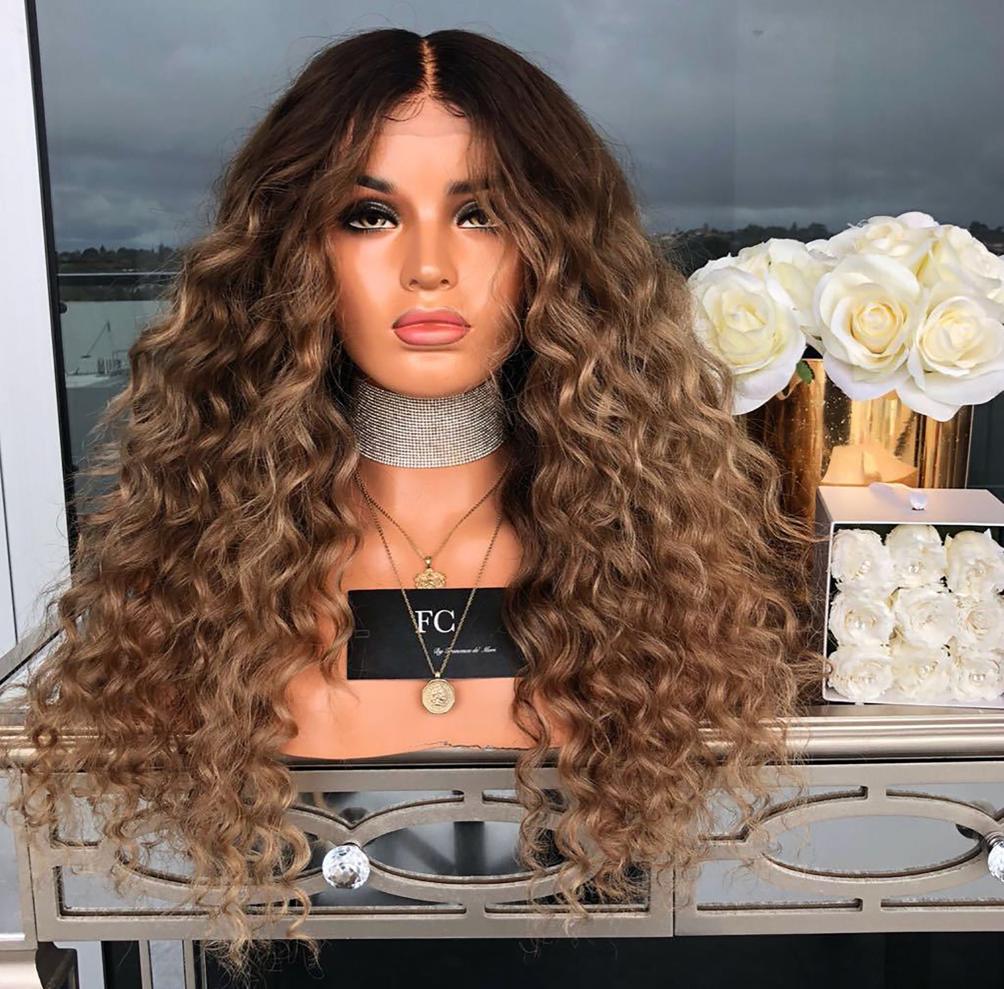 Long Brown Wig Women Curly Hair Curly WigsEuropean and Etsy