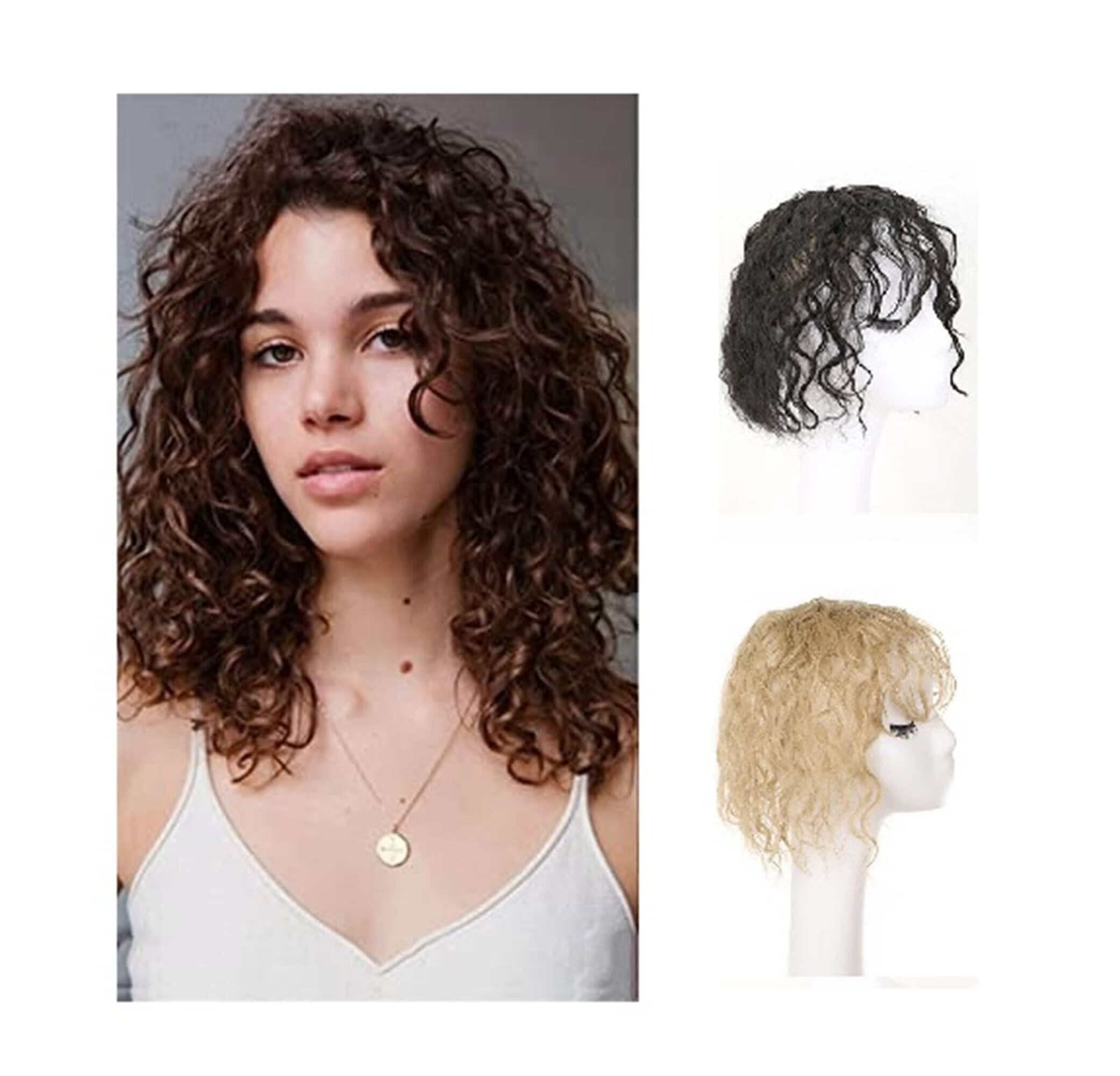 Short Curly Wavy Hair Toppers Patch Clip In Hair Pieces - Temu