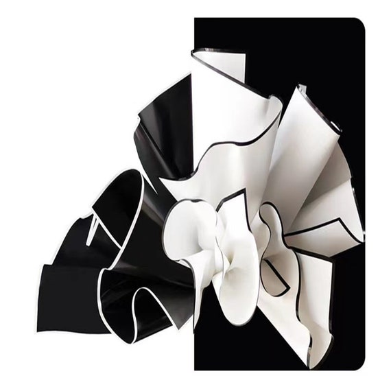 Matte Sheets Black&white With Edge Flower Wrapping Papergift  Packingwaterproofkorean Style222257 X 57cm 