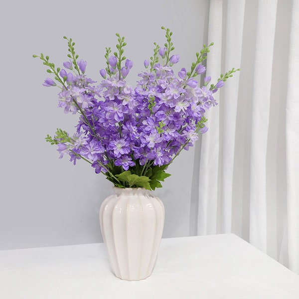 33"  Silk Delphiniums Artificial Faux Flower Home Decor Flower in 6 Colors For Bouquet，Wedding，Party