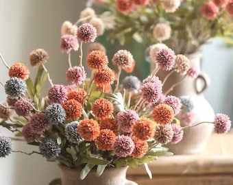 20.5&quot;(Overall Length) 5 Heads Dandelion Artificial Faux Flower in 9 Colors , Home Decor Flower For Bouquet， Wedding ，Party