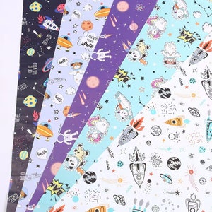 Wrapping Paper : Coated Paper  With Space Pattern   ,  Gifts Packing ， 20“ x 28”  ( 50 x 70cm )