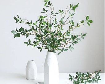 Ficus Microcarpa Branch Real Touch Artificial Faux Plant Home Decor Plants for Bouquet , 2 Sizes