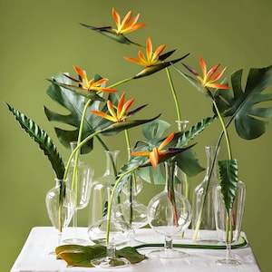 Bird of Paradise Artificial Faux Flowers Home Decor Flowers In 3 Colors for Bouquet，Wedding，Party , 2 Sizes