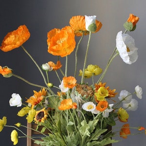 41&quot;  Large Common Poppy Artificial Faux Flower Home Decor Flower in 5 Colors
