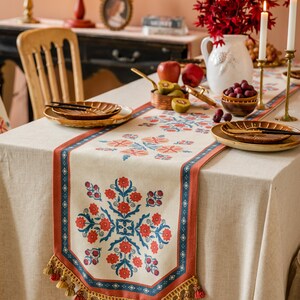 Montsuri's Garden 2 Layer Table Runner With Tassel