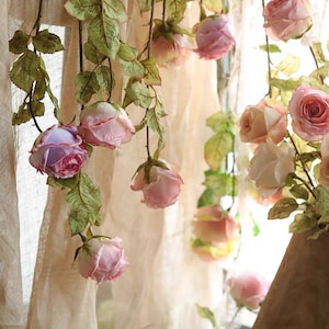 23 &quot;Big Faux Rose mit gekräuselten Blütenblättern künstliche Faux Blume Garten Home Decor Blume in 7 Farben für Hochzeit, Blumenstrauß