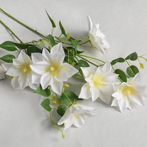 30.3&quot;  Real Touch Clematis Artificial Faux Flower Home Decor Flower in 5 Colors For Bouquet