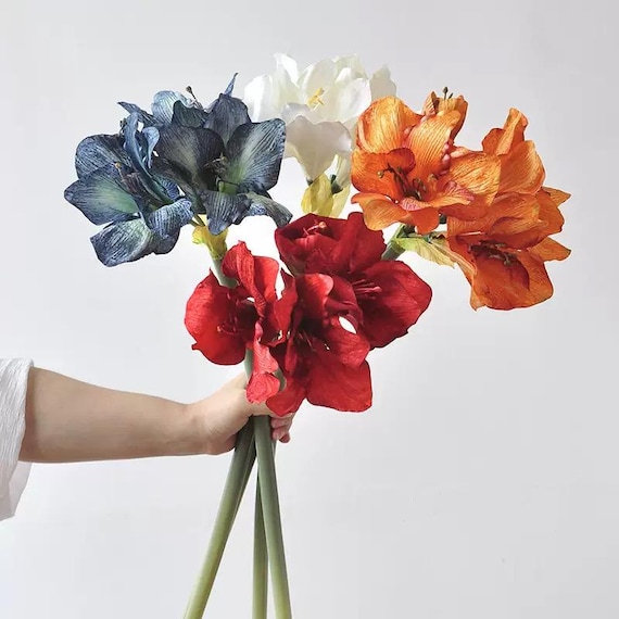 29,5 "groe knstliche Seiden-Amaryllis-Kunstblume in 4 Farben, fr  Blumenstrau, Wohnkulturblume - Etsy.de