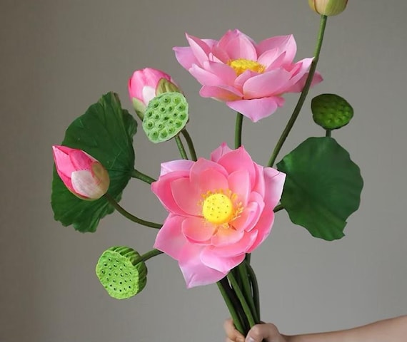 RAINWOOD Lotus Flower Pick Pink Purple White Bush Shrub Artificial